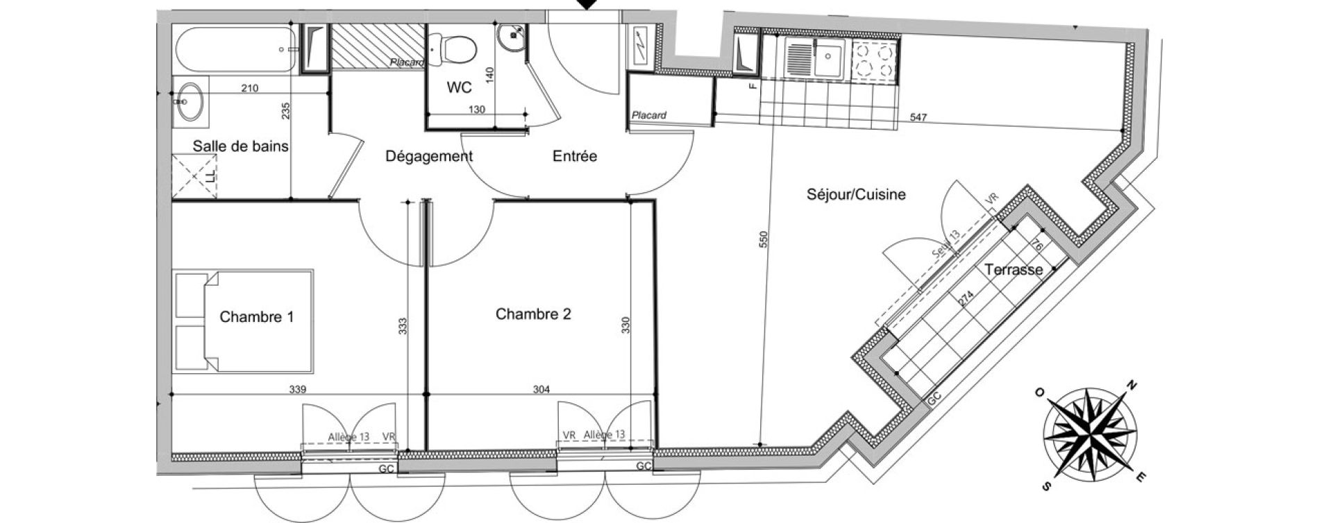Appartement T3 de 60,31 m2 au Blanc-Mesnil Centre