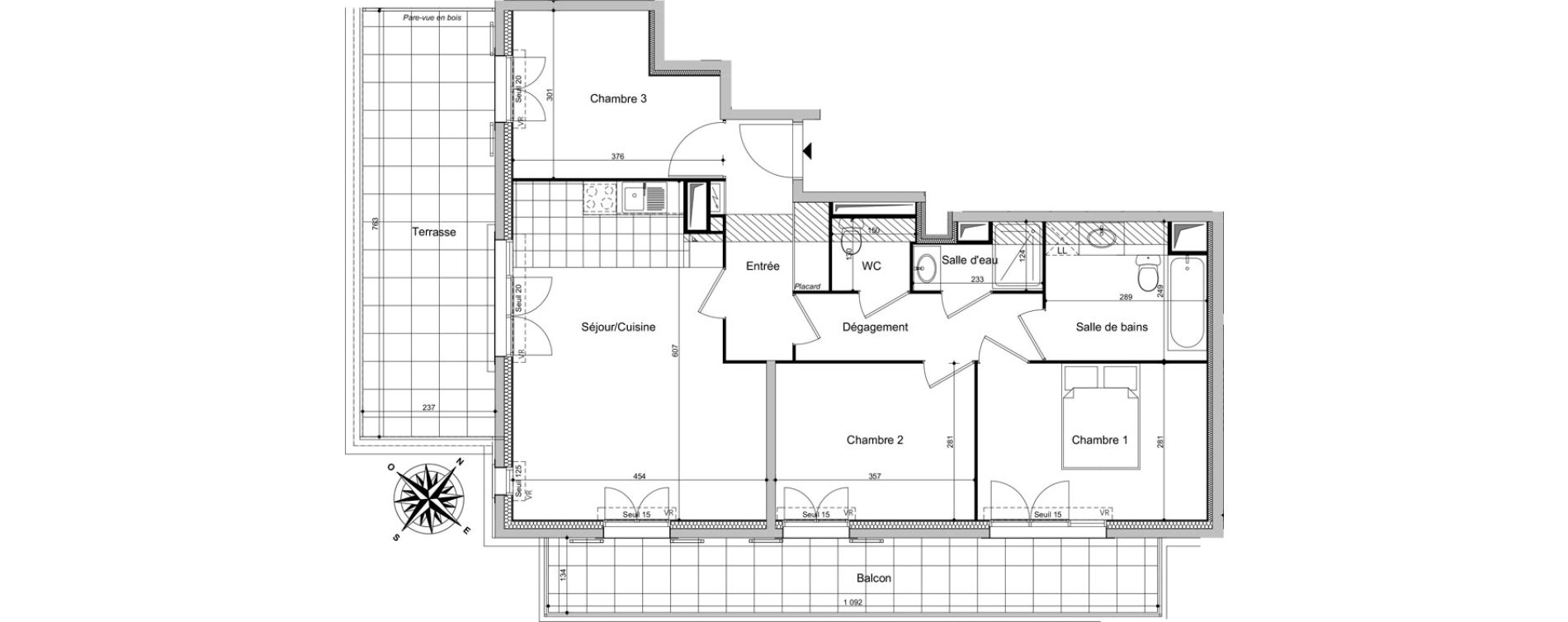 Appartement T4 de 78,69 m2 au Blanc-Mesnil Centre