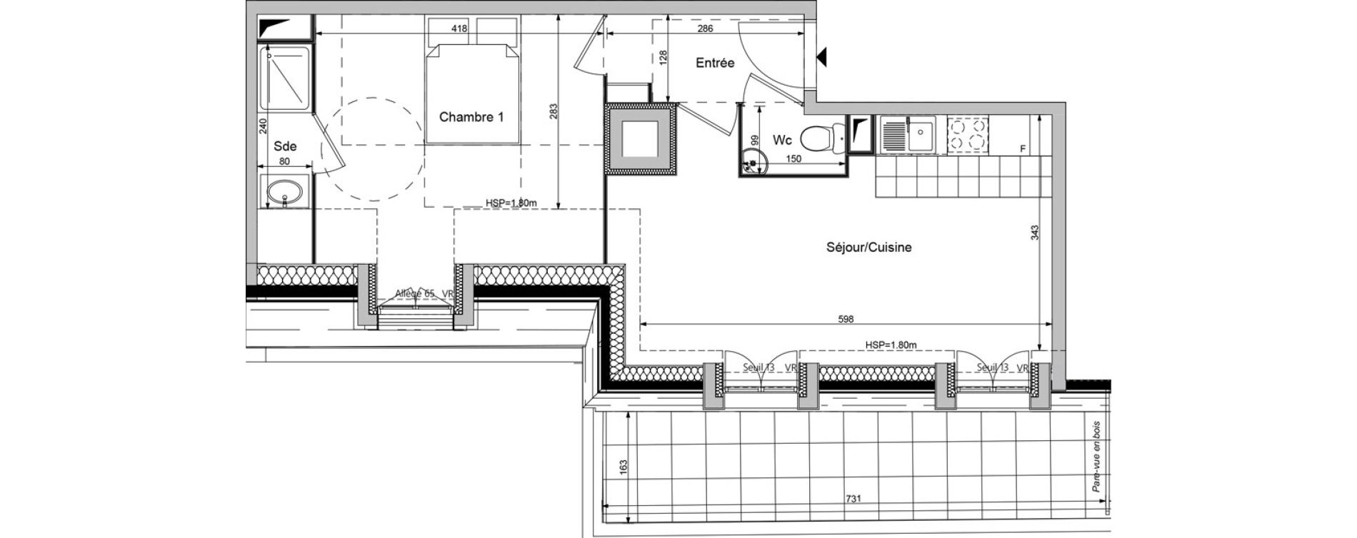 Appartement T2 de 40,06 m2 au Blanc-Mesnil Centre