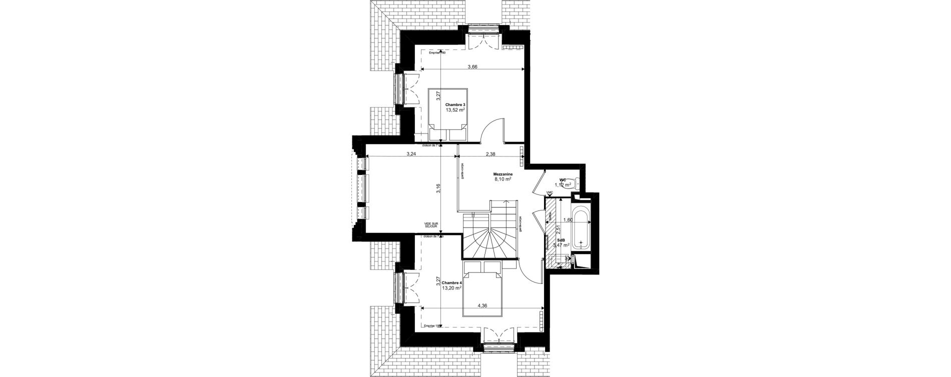 Duplex T5 de 102,44 m2 au Blanc-Mesnil Eiffel