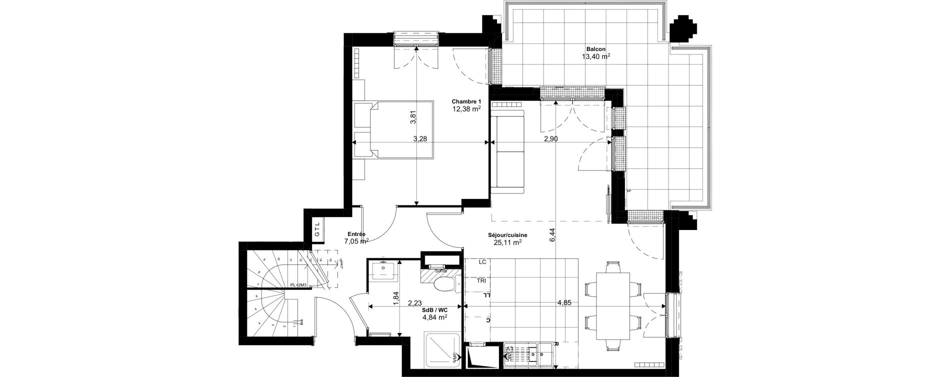 Duplex T4 de 91,65 m2 au Blanc-Mesnil Eiffel