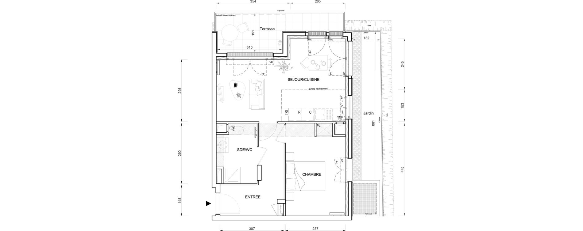 Appartement T2 de 46,27 m2 au Blanc-Mesnil Eiffel