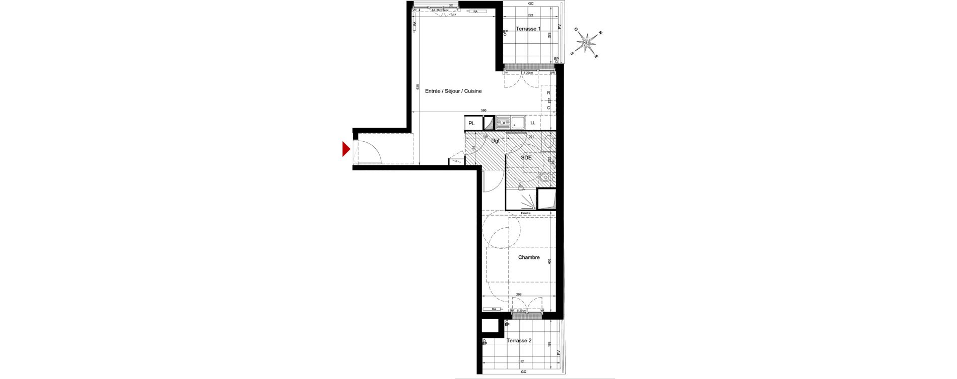 Appartement T2 de 49,03 m2 au Bourget Bienvenue rigaud