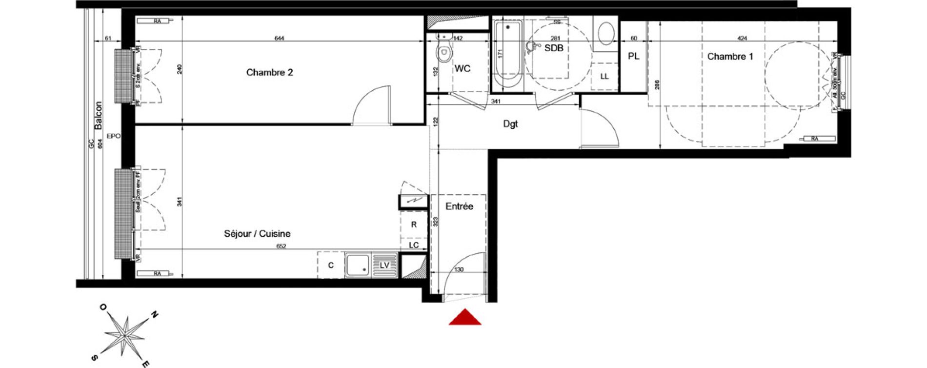 Appartement T3 de 66,88 m2 au Bourget Bienvenue rigaud