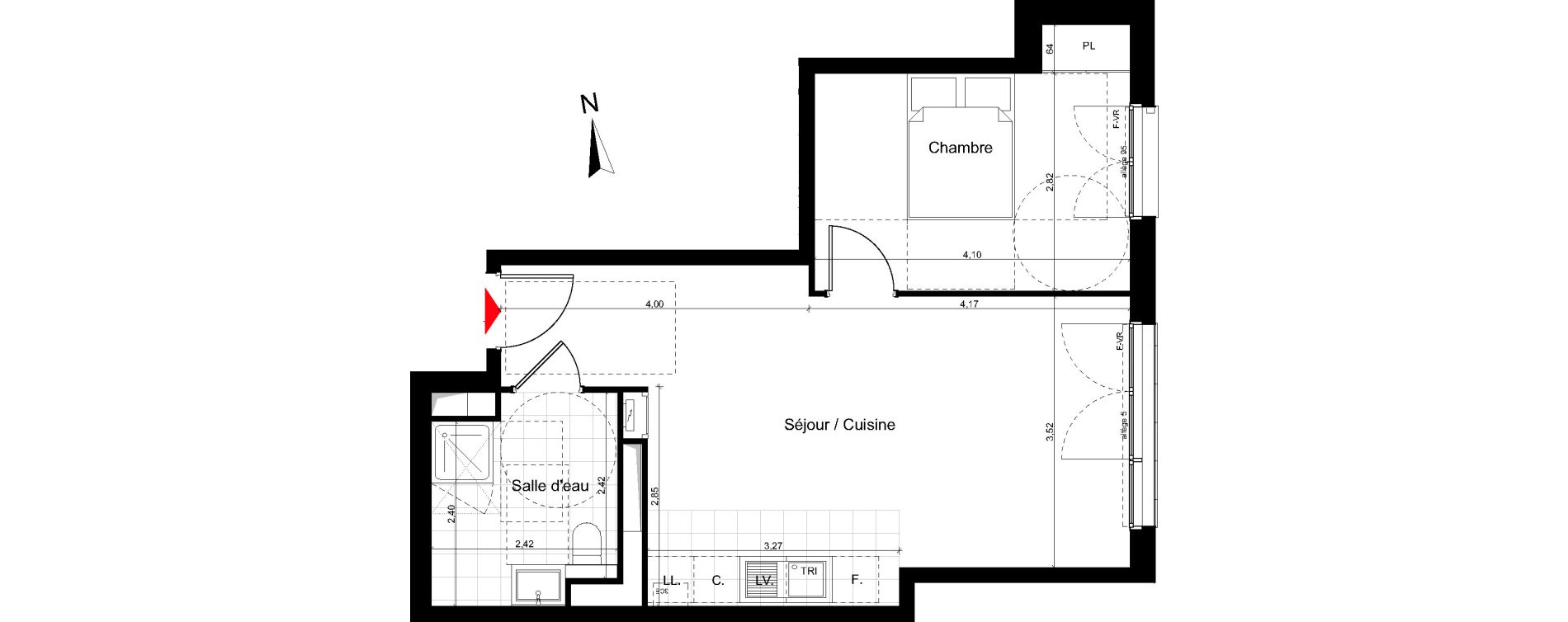 Appartement T2 de 46,23 m2 au Pr&eacute;-Saint-Gervais Le pre st gervais