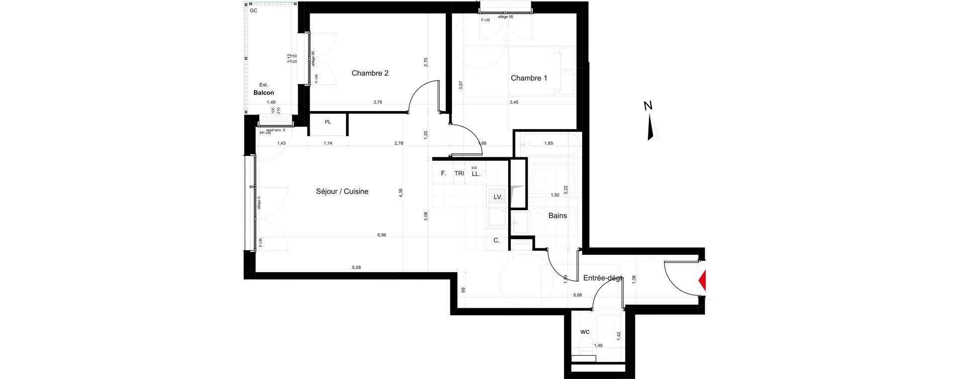 Appartement T3 de 67,14 m2 au Pr&eacute;-Saint-Gervais Le pre st gervais