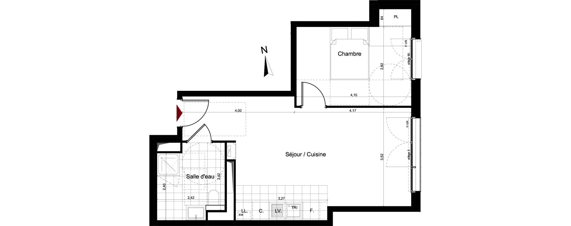 Appartement T2 de 46,00 m2 au Pr&eacute;-Saint-Gervais Le pre st gervais
