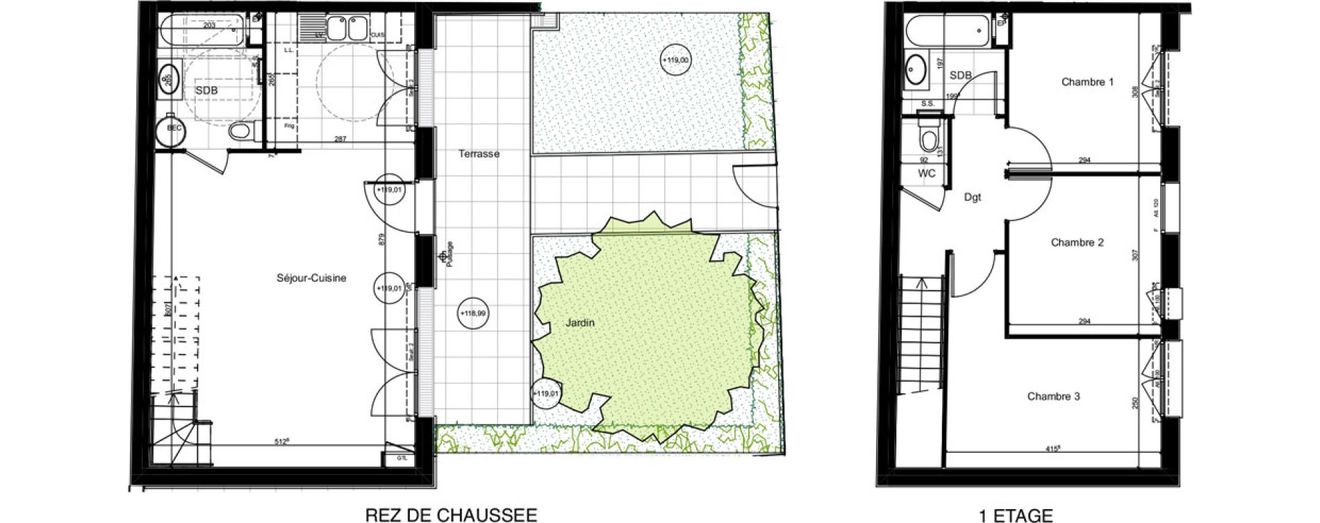 Duplex T4 de 80,59 m2 aux Lilas Centre