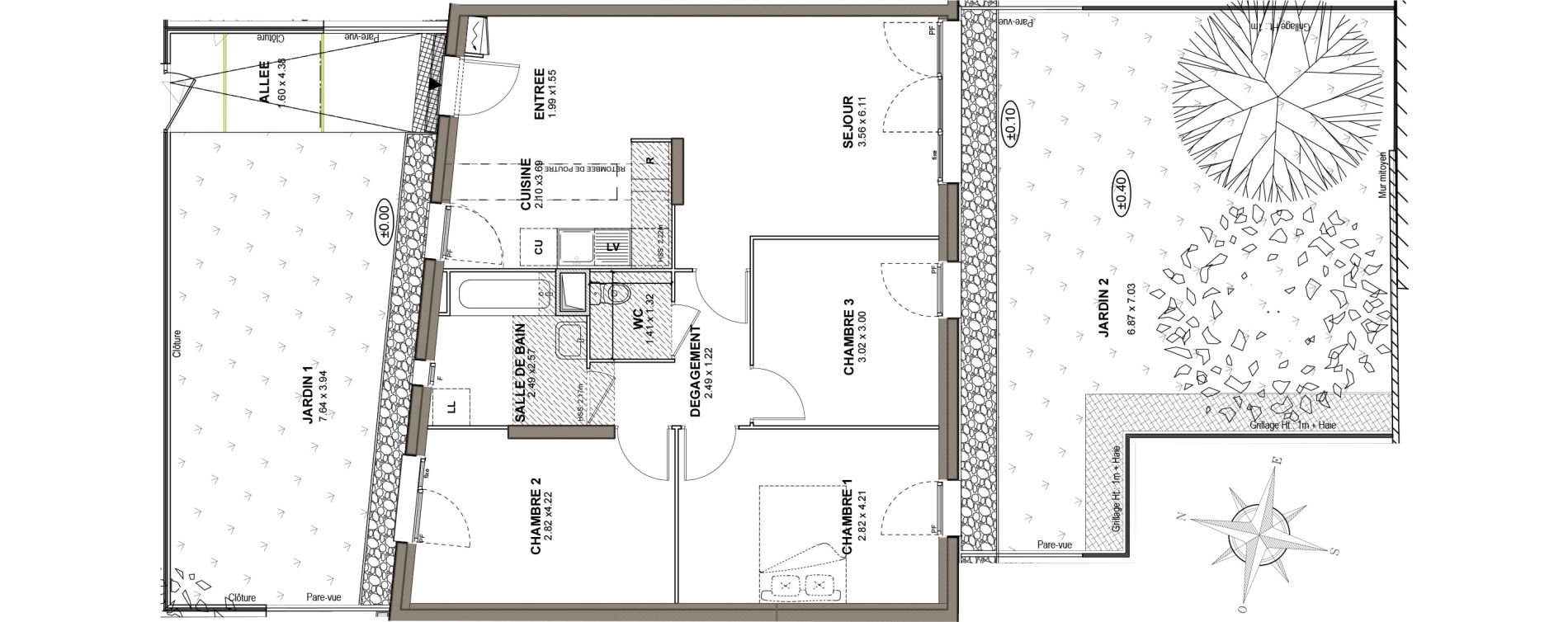 Appartement T4 de 74,11 m2 aux Pavillons-Sous-Bois Centre