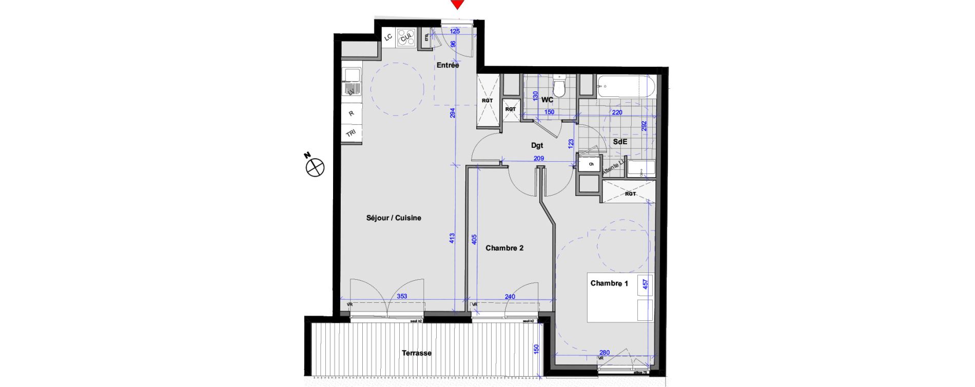 Appartement T3 de 64,56 m2 aux Pavillons-Sous-Bois Centre