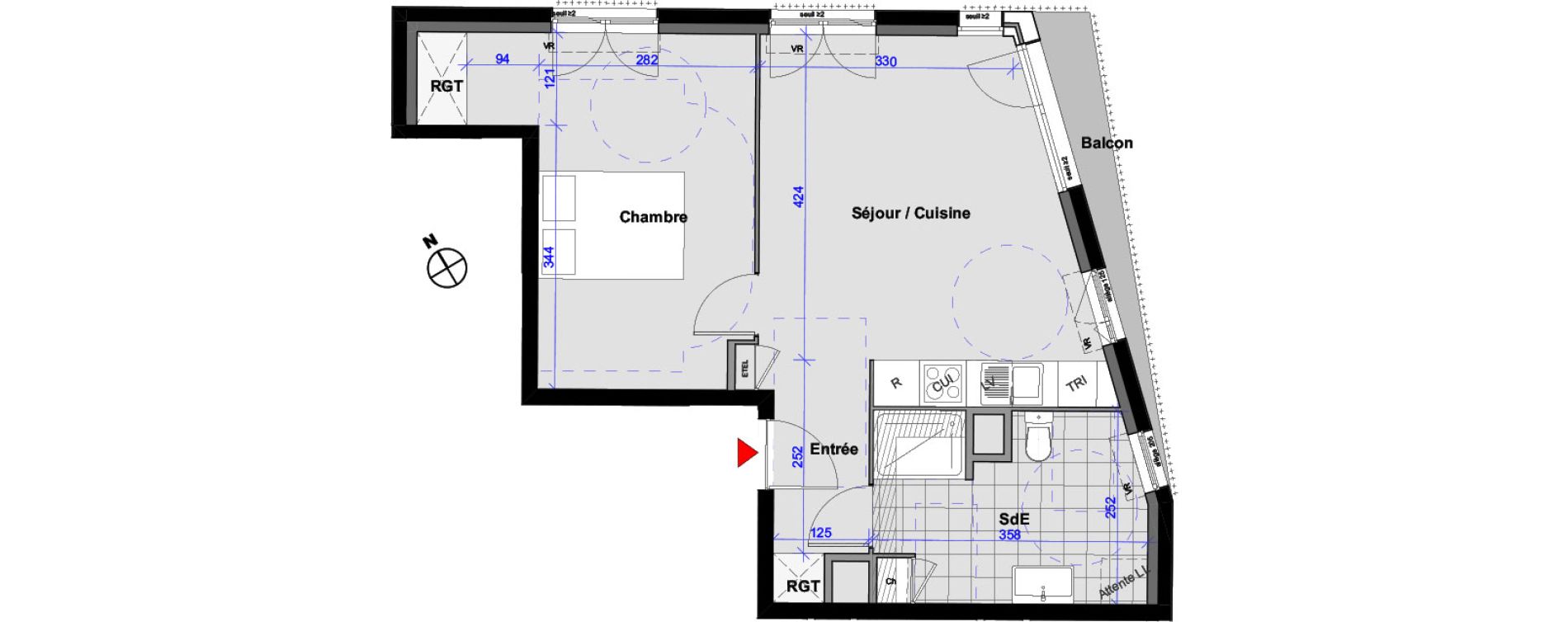 Appartement T2 de 44,99 m2 aux Pavillons-Sous-Bois Centre