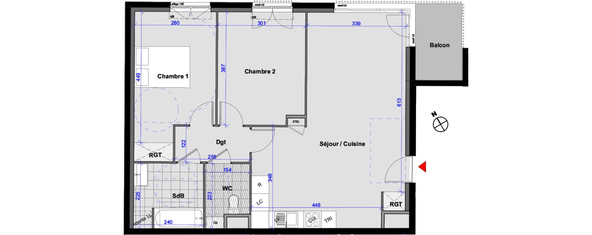 Appartement T3 de 66,50 m2 aux Pavillons-Sous-Bois Centre