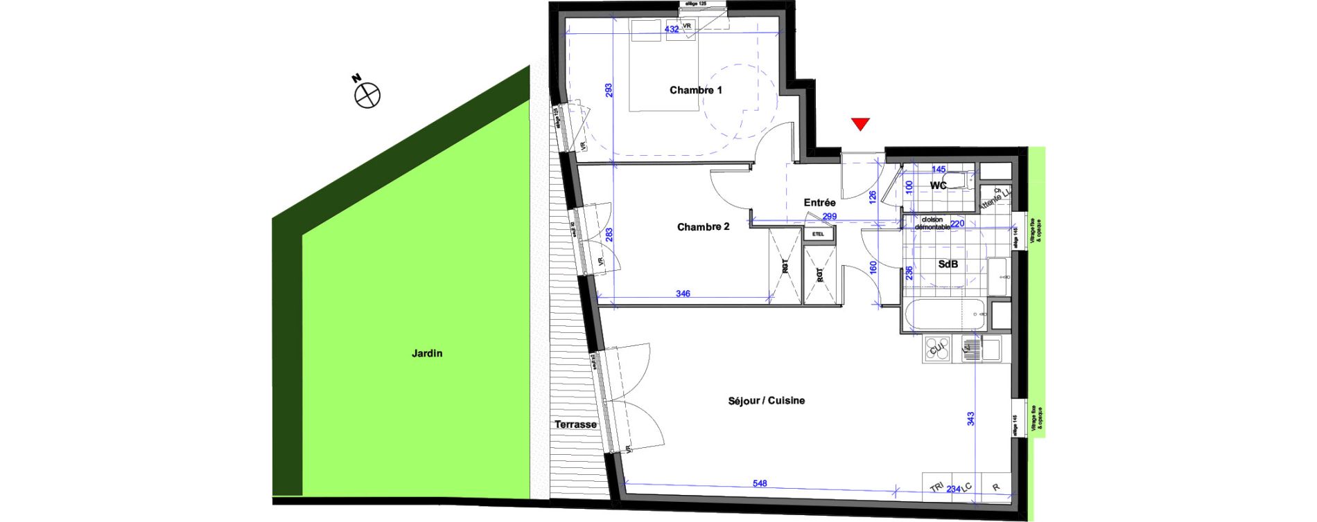 Appartement T3 de 67,33 m2 aux Pavillons-Sous-Bois Centre