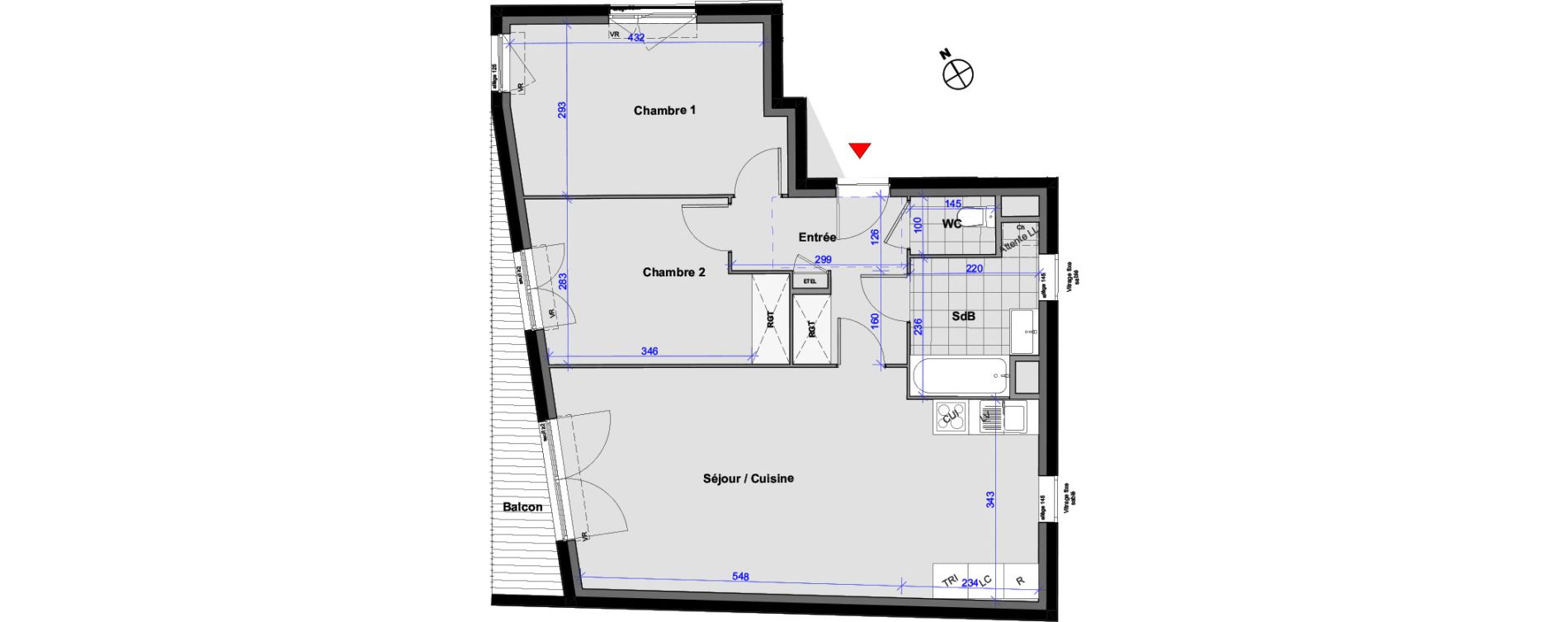 Appartement T3 de 67,33 m2 aux Pavillons-Sous-Bois Centre