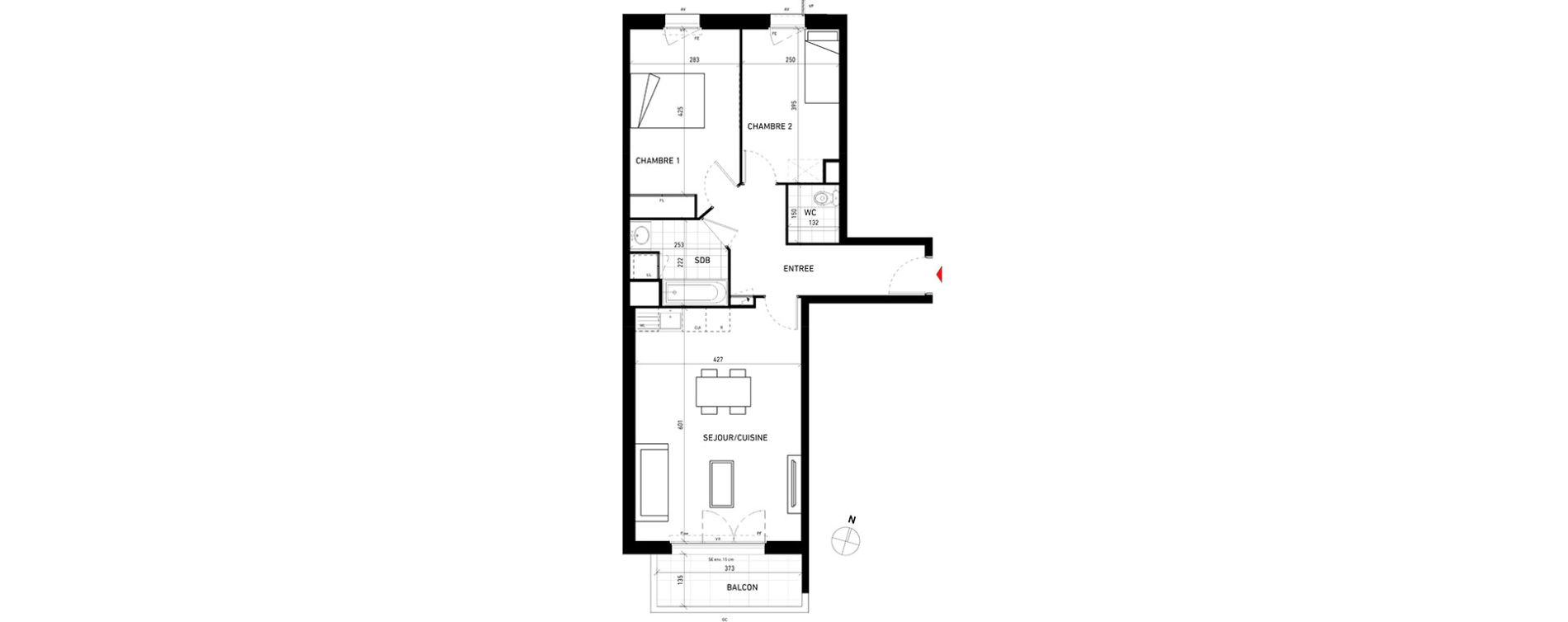 Appartement T3 de 64,70 m2 aux Pavillons-Sous-Bois Centre