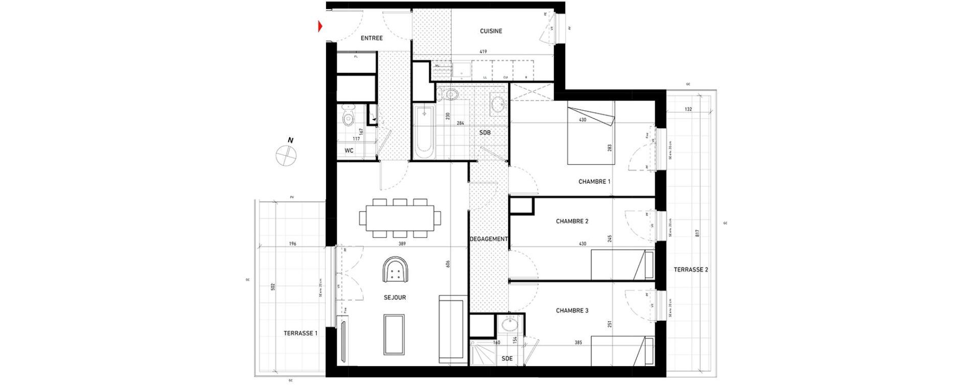 Appartement T4 de 87,30 m2 aux Pavillons-Sous-Bois Centre