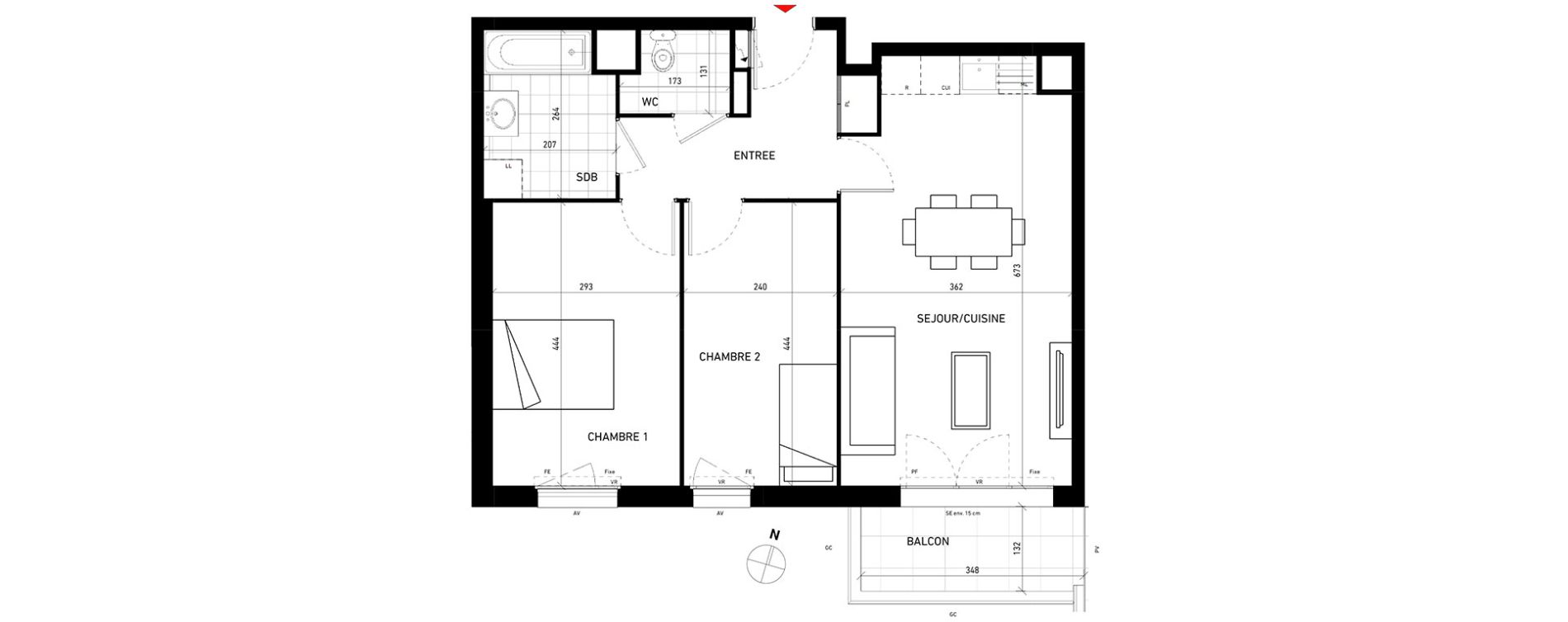 Appartement T3 de 60,90 m2 aux Pavillons-Sous-Bois Centre