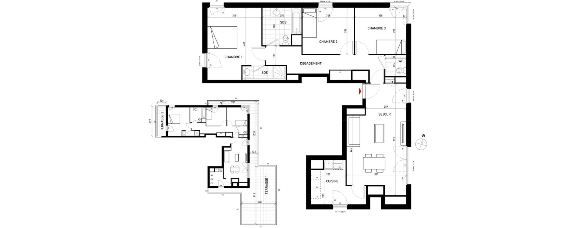 Appartement T4 de 84,90 m2 aux Pavillons-Sous-Bois Centre