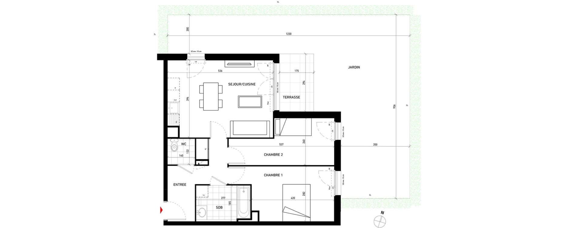 Appartement T3 de 58,30 m2 aux Pavillons-Sous-Bois Centre