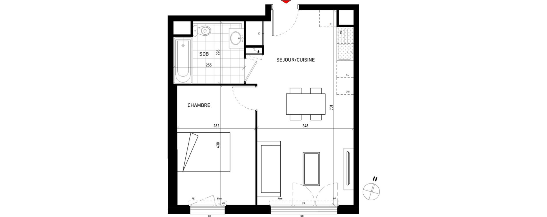 Appartement T2 de 42,00 m2 aux Pavillons-Sous-Bois Centre