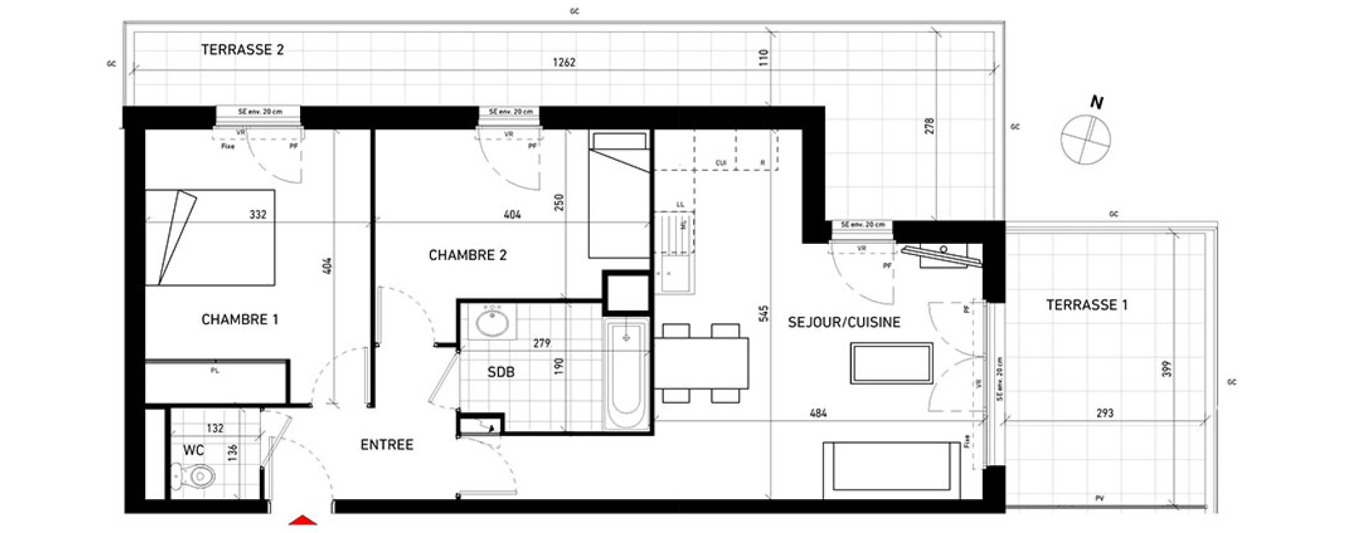 Appartement T3 de 60,30 m2 aux Pavillons-Sous-Bois Centre