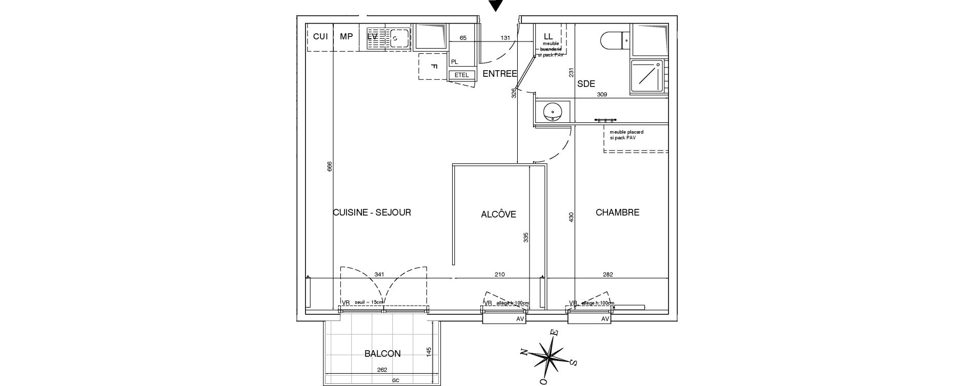 Appartement T2 de 53,81 m2 aux Pavillons-Sous-Bois Centre