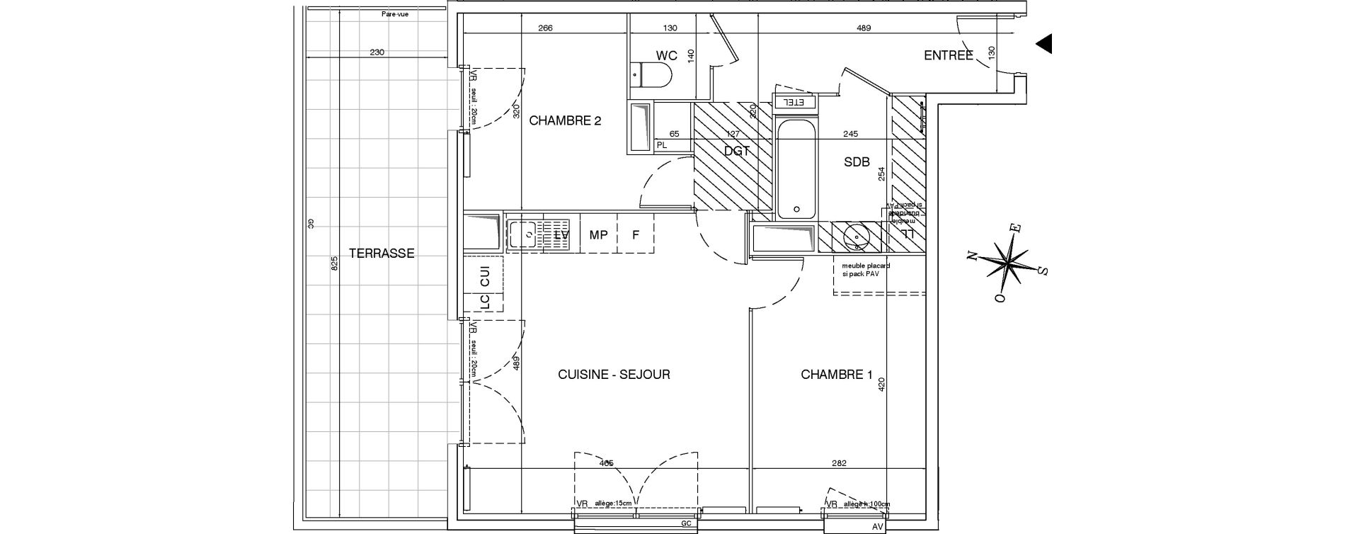 Appartement T3 de 60,33 m2 aux Pavillons-Sous-Bois Centre