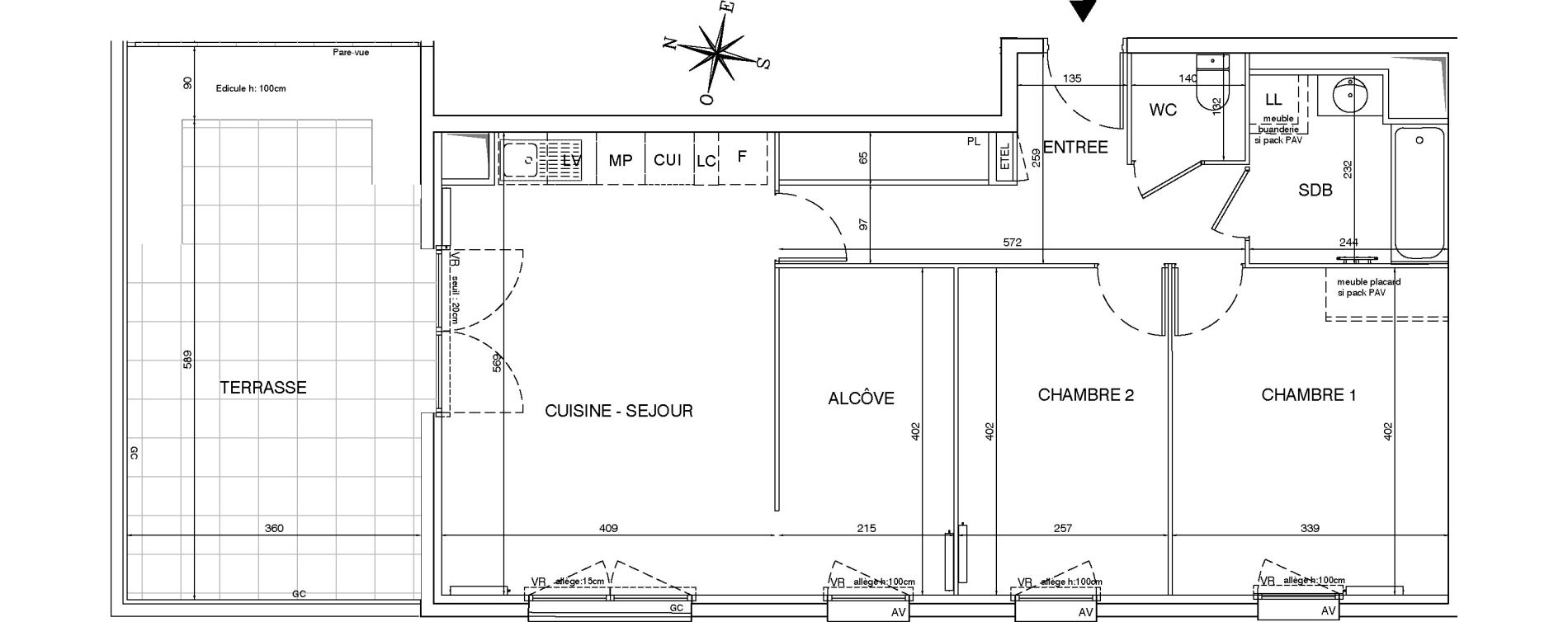 Appartement T3 de 72,20 m2 aux Pavillons-Sous-Bois Centre