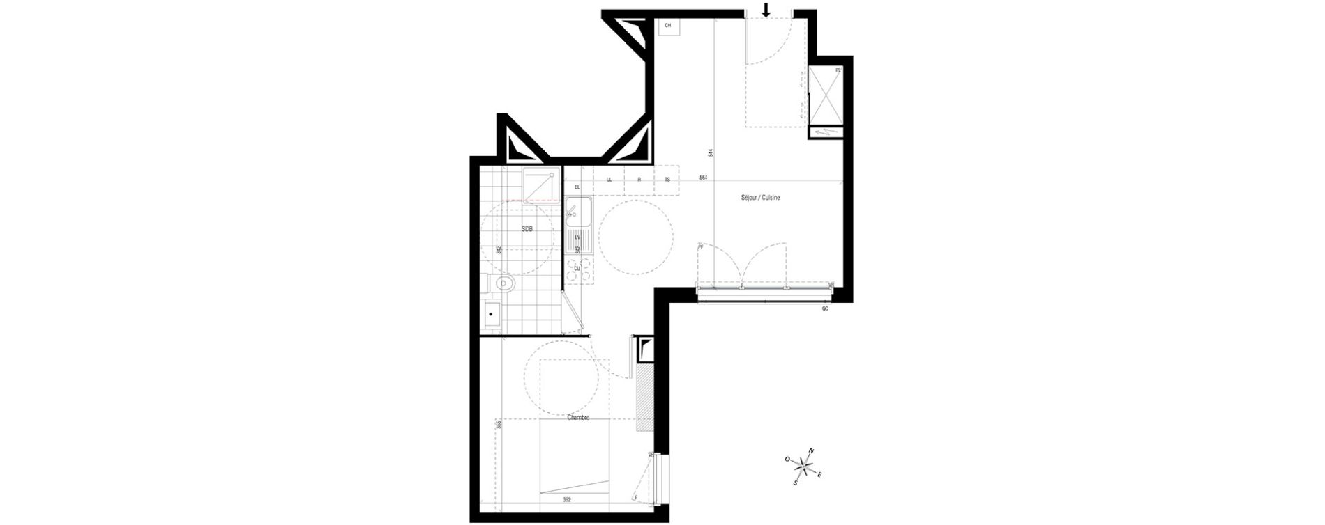 Appartement T2 de 43,19 m2 aux Pavillons-Sous-Bois Centre
