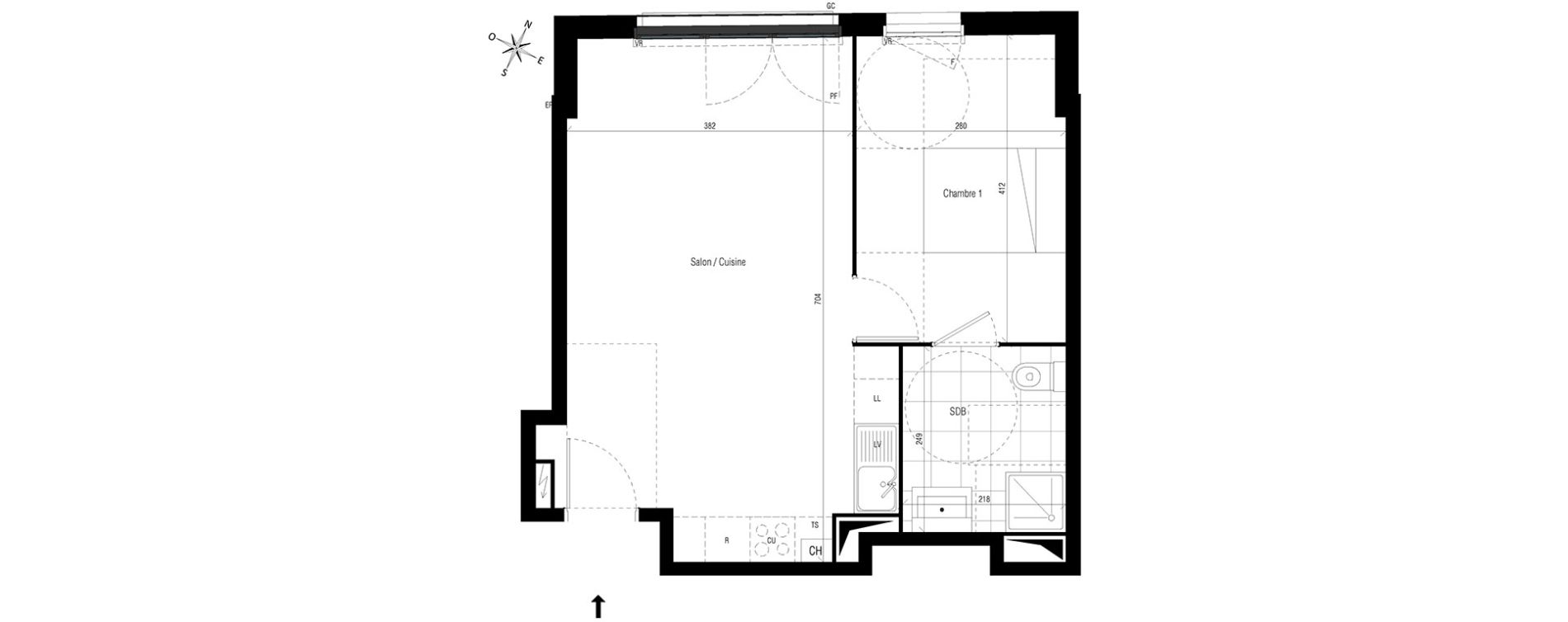 Appartement T2 de 44,00 m2 aux Pavillons-Sous-Bois Centre