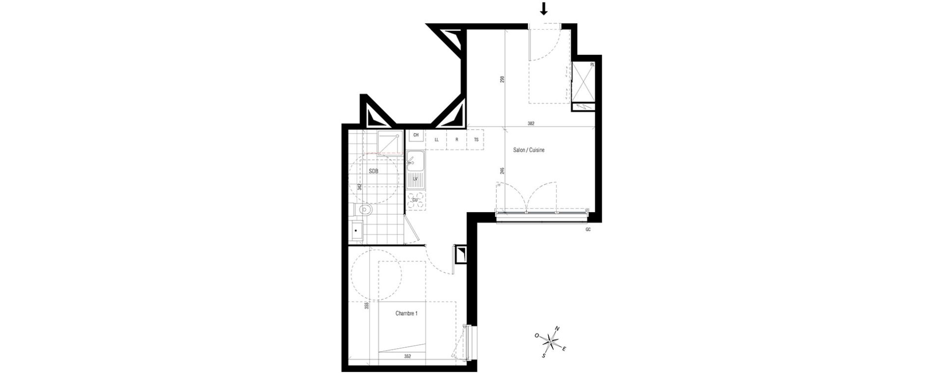 Appartement T2 de 44,04 m2 aux Pavillons-Sous-Bois Centre