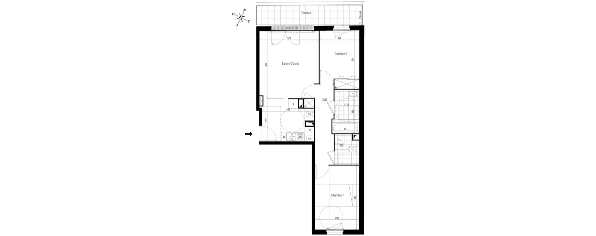 Appartement T3 de 58,55 m2 aux Pavillons-Sous-Bois Centre