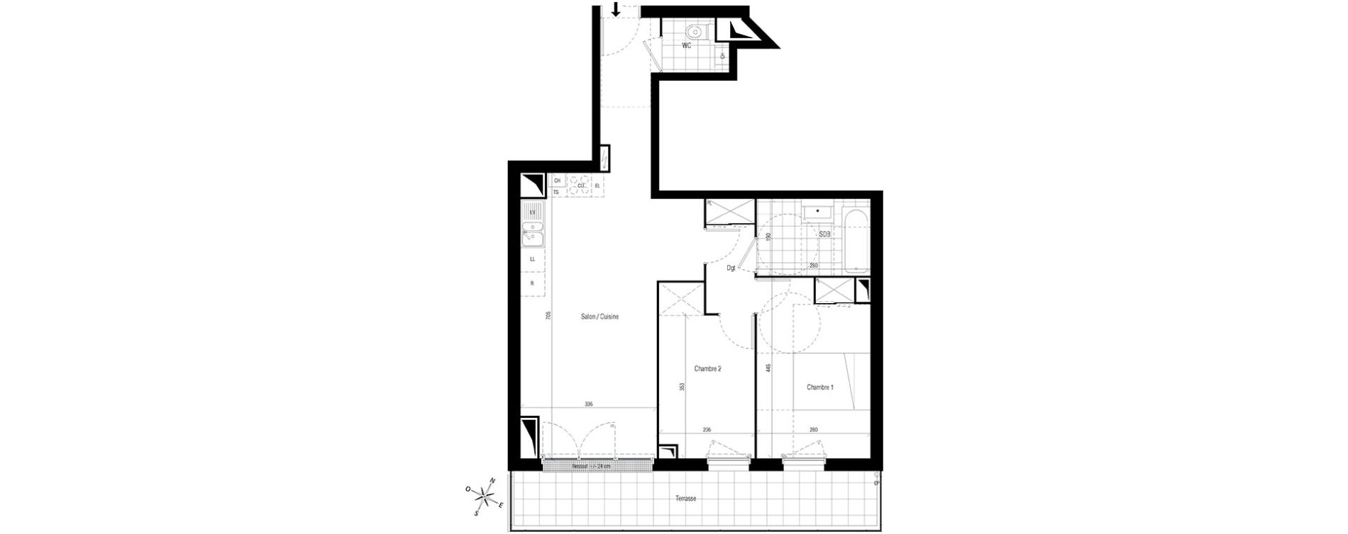 Appartement T3 de 61,95 m2 aux Pavillons-Sous-Bois Centre