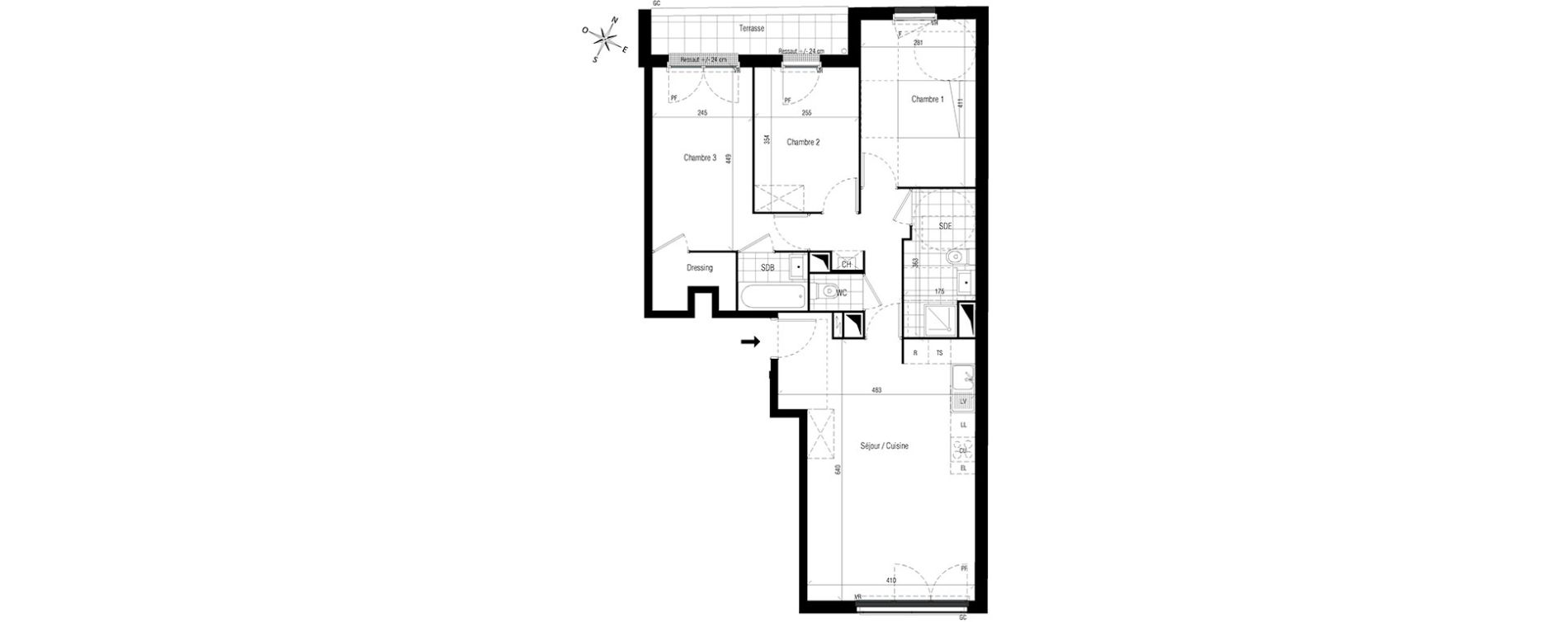 Appartement T4 de 77,96 m2 aux Pavillons-Sous-Bois Centre