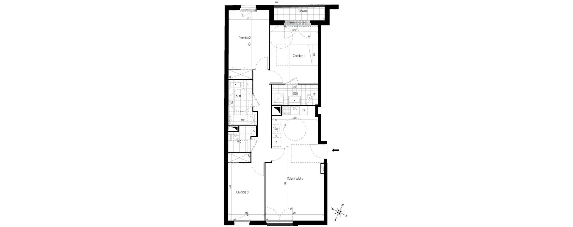 Appartement T4 de 80,15 m2 aux Pavillons-Sous-Bois Centre