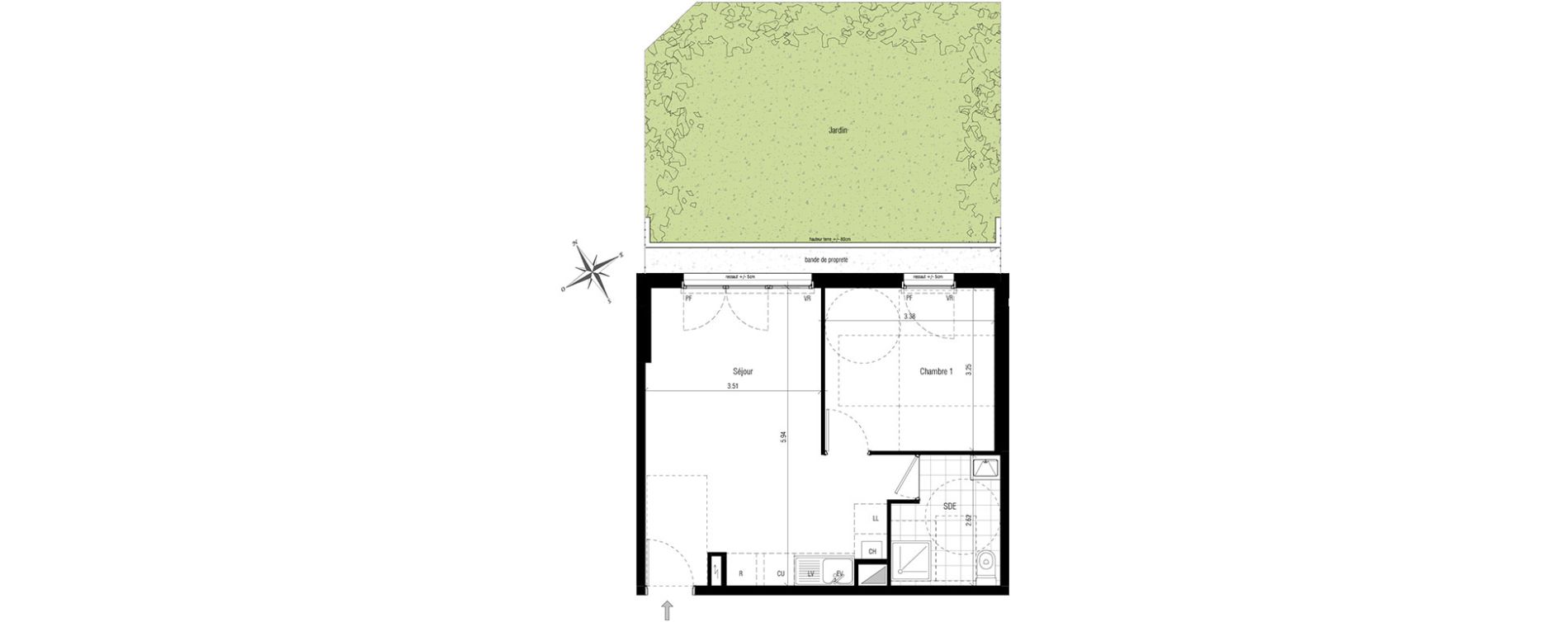 Appartement T2 de 40,16 m2 aux Pavillons-Sous-Bois Centre
