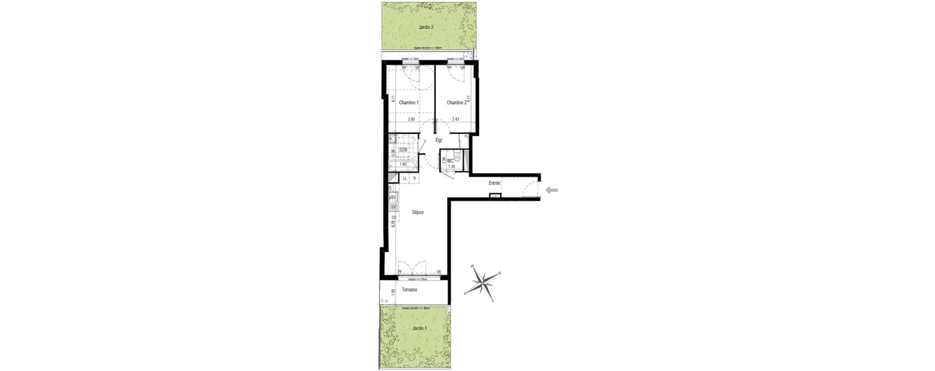 Appartement T3 de 61,19 m2 aux Pavillons-Sous-Bois Centre