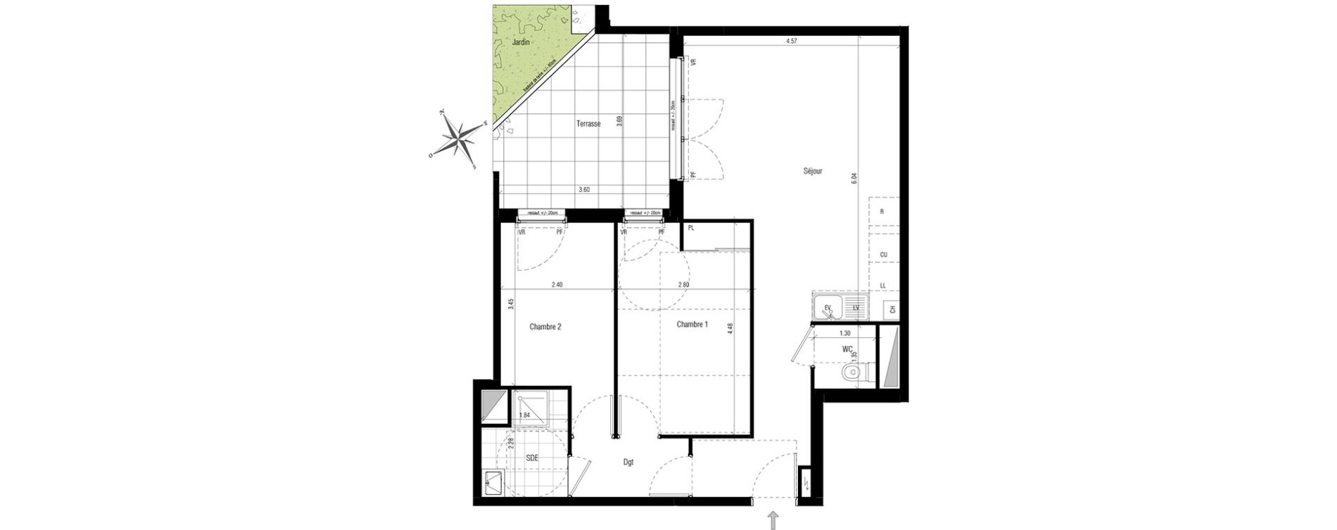 Appartement T3 de 60,57 m2 aux Pavillons-Sous-Bois Centre