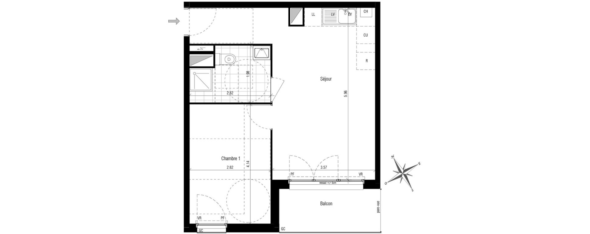Appartement T2 de 41,04 m2 aux Pavillons-Sous-Bois Centre