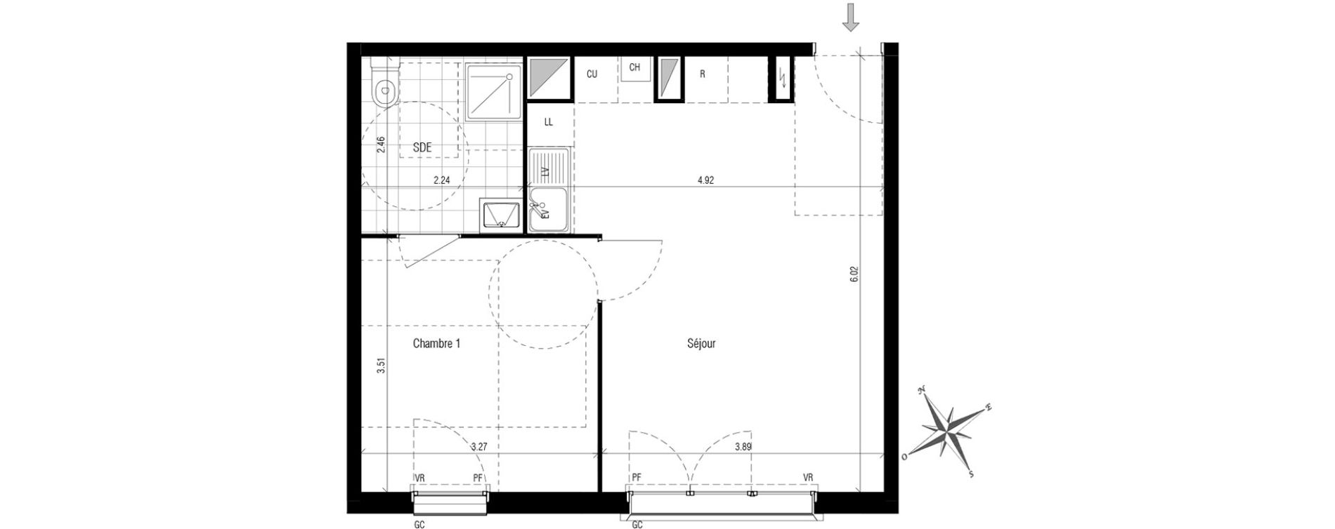 Appartement T2 de 42,05 m2 aux Pavillons-Sous-Bois Centre