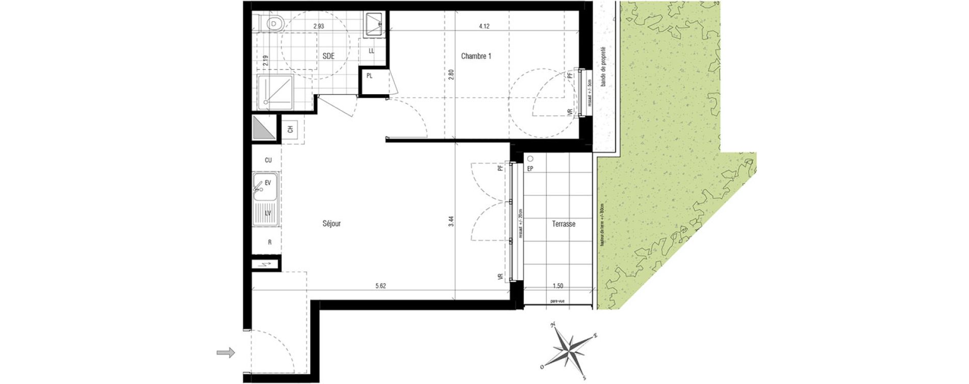 Appartement T2 de 40,41 m2 aux Pavillons-Sous-Bois Centre
