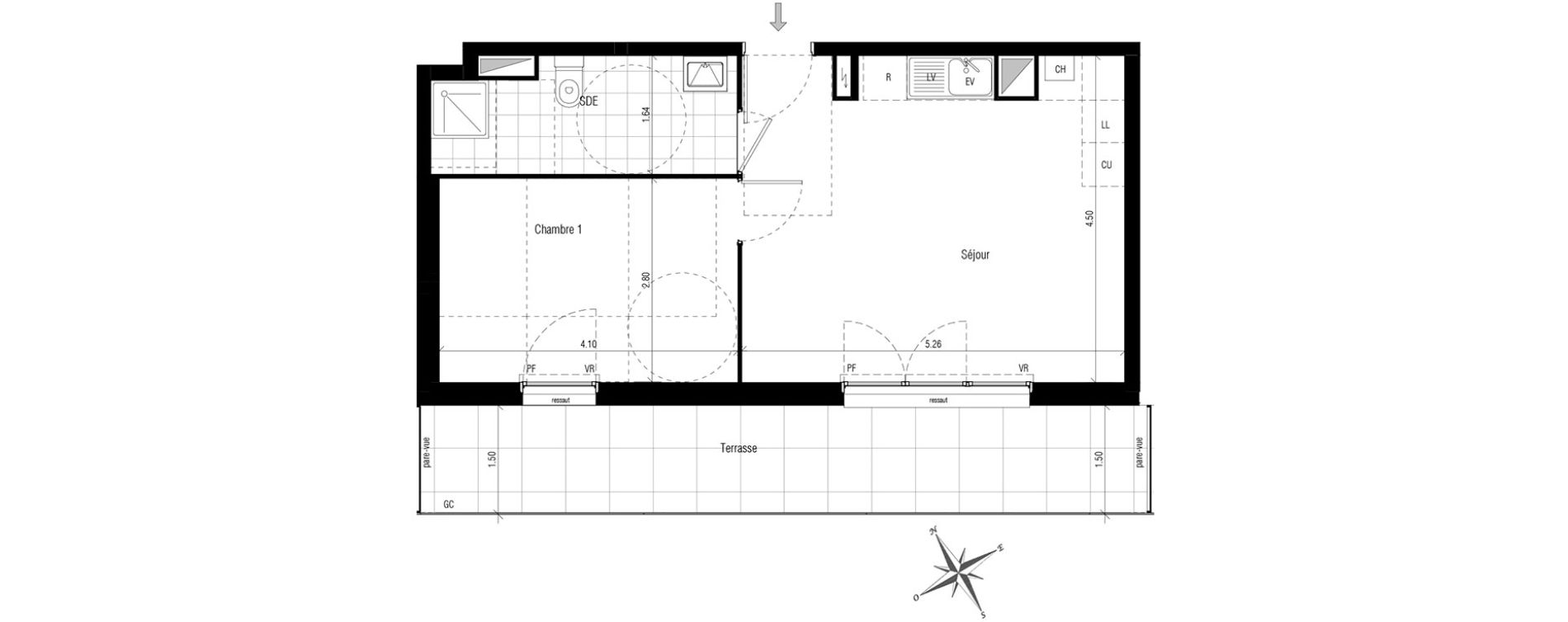 Appartement T2 de 41,02 m2 aux Pavillons-Sous-Bois Centre