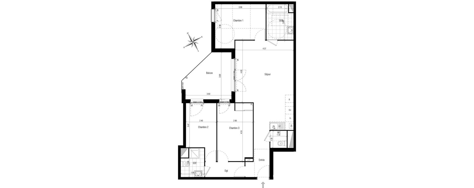 Appartement T4 de 83,14 m2 aux Pavillons-Sous-Bois Centre