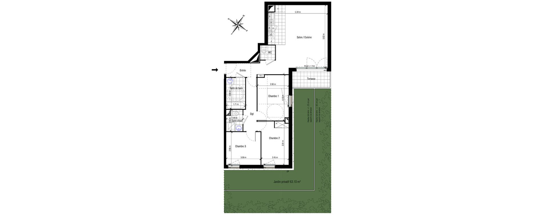 Appartement T4 de 78,66 m2 aux Pavillons-Sous-Bois Centre