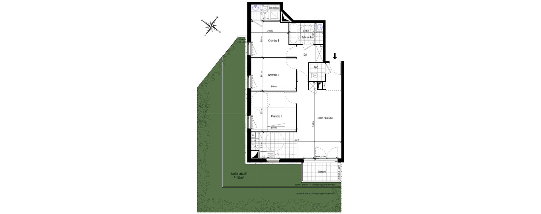 Appartement T4 de 74,24 m2 aux Pavillons-Sous-Bois Centre