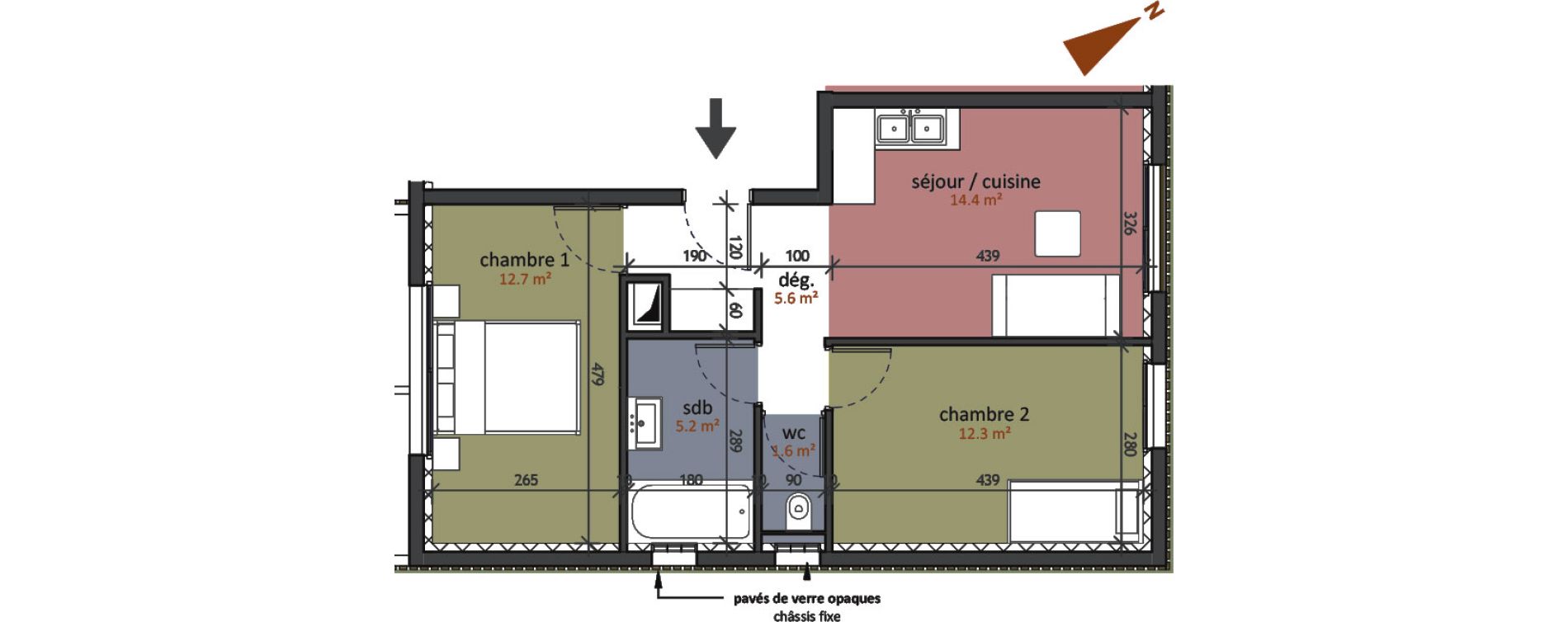 Appartement T3 de 51,80 m2 aux Pavillons-Sous-Bois Centre