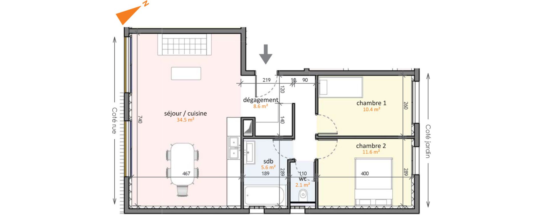 Appartement T3 de 72,80 m2 aux Pavillons-Sous-Bois Centre