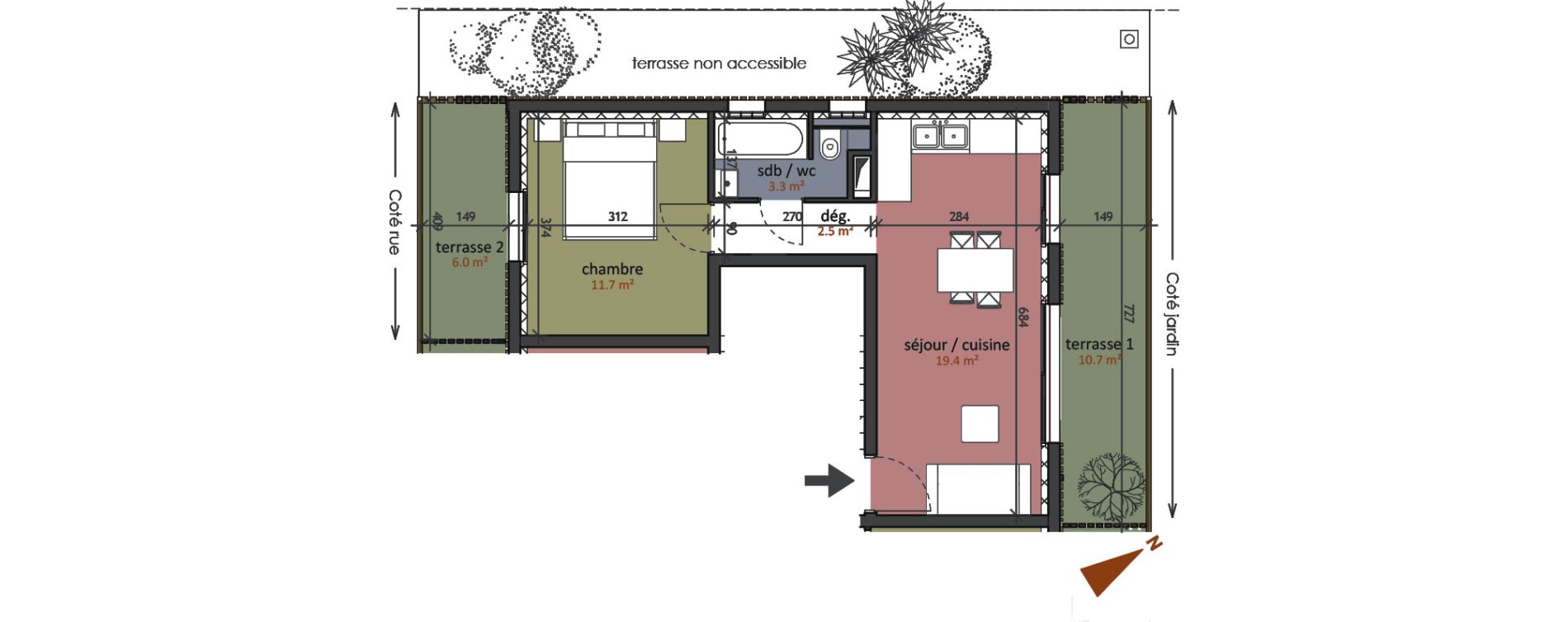 Appartement T2 de 37,00 m2 aux Pavillons-Sous-Bois Centre