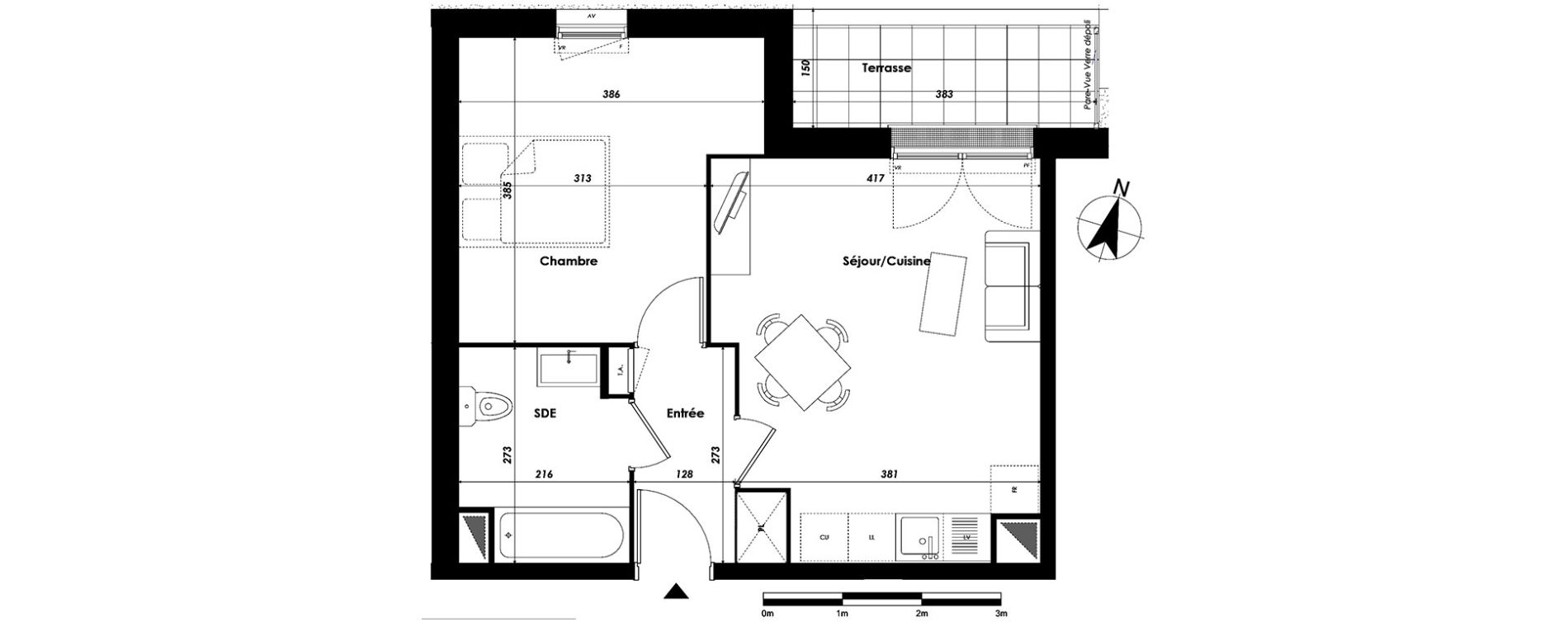 Appartement T2 de 41,84 m2 &agrave; Livry-Gargan Centre
