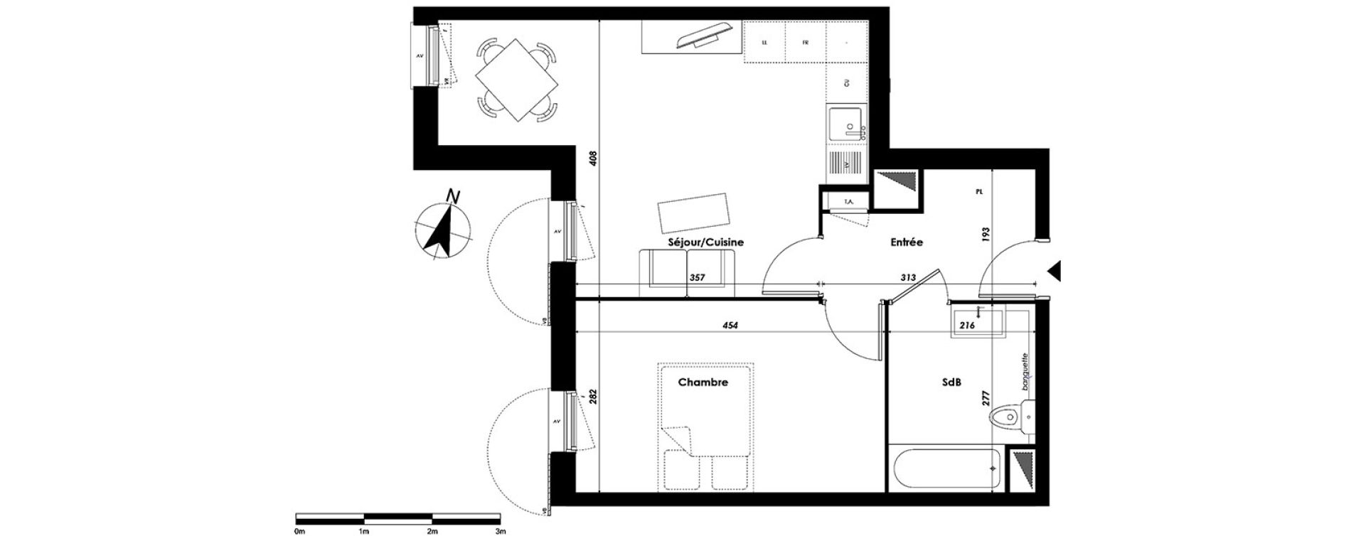 Appartement T2 de 43,61 m2 &agrave; Livry-Gargan Centre